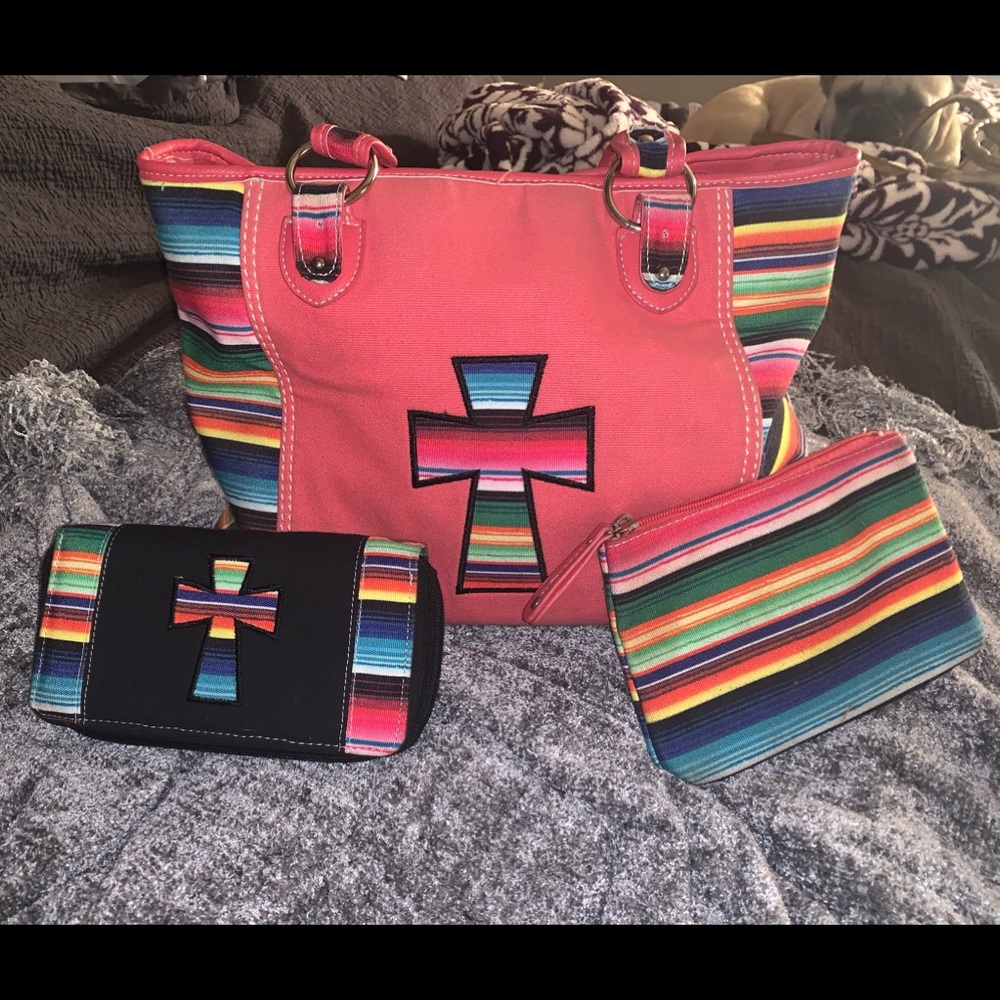 Cowgirl Trendy purse, wallet & little zipper bag